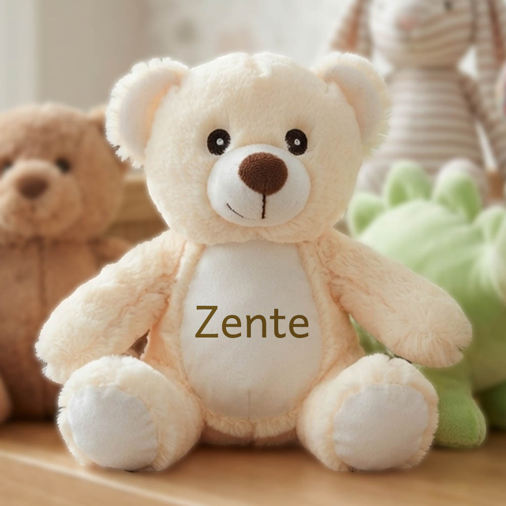 Névre szóló világosbarna plüss maci - 25 cm 3