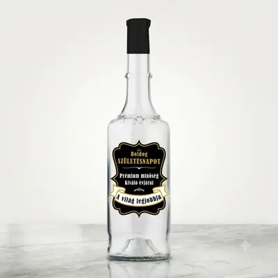 „Boldog Születésnapot” Pálinkás Üveg (0,5L) 2