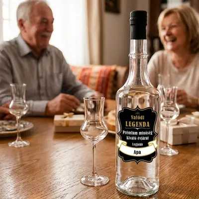 Valódi Legenda – Egyedi Pálinkás Üveg Apáknak (0,5 l) 1