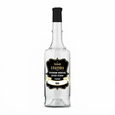 Valódi Legenda – Egyedi Pálinkás Üveg Apáknak (0,5 l) 2