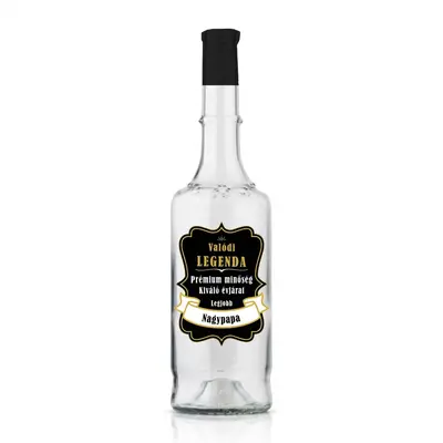 Valódi Legenda – Egyedi Pálinkás Üveg Nagypapáknak (0,5L) 2